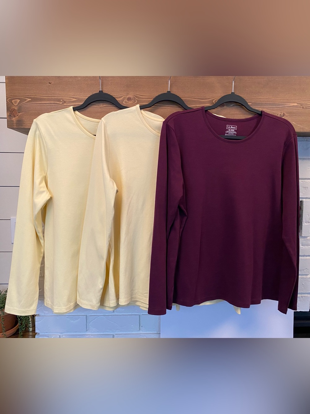 L.L.Bean Women’s Supima Cotton Long Sleeve Tees Lot of 3 XL Regular